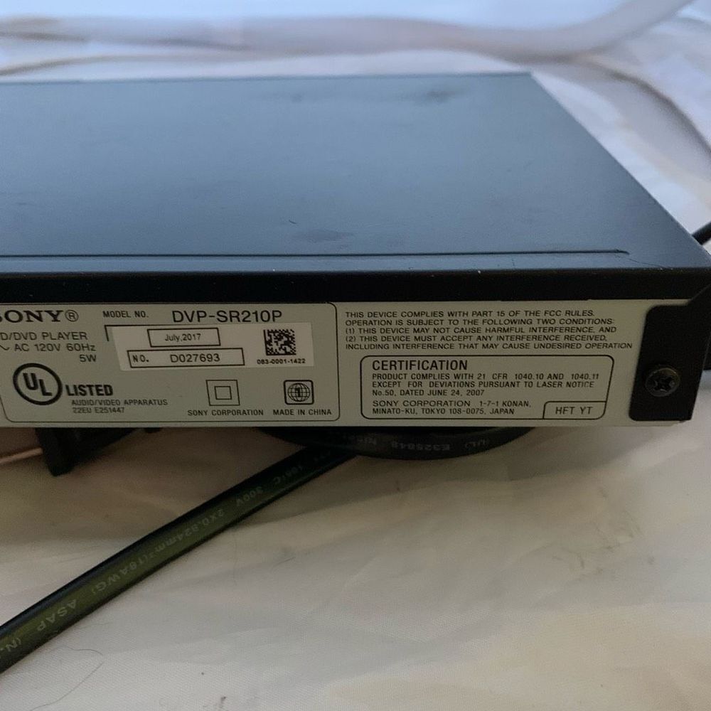 Sony CD/DVD Player Model No. DVP-SR210P No Remote-Tested - Picture 6 of 7